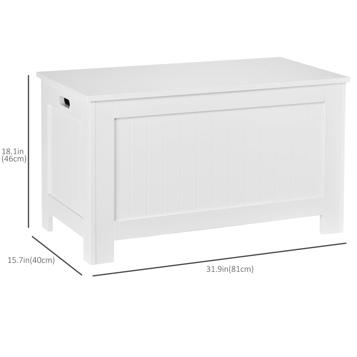Toy Treasure Chest: Large Storage Box Cabinet with Lid, 2 Safety Hinges, Ideal for Kids' Room Organization, White Finish