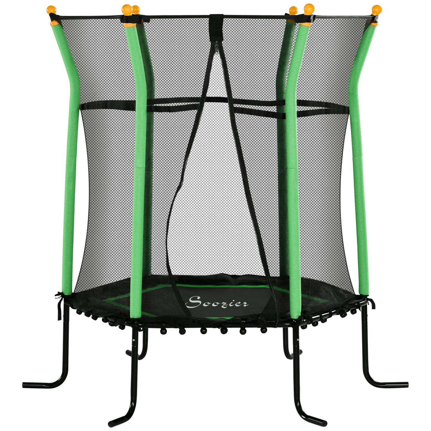 64" Kids Trampoline Indoor/Outdoo with Enclosure Net Elastic Thick Padded Pole Gift for Ages 3-10 Years Old Green Kids Crystal