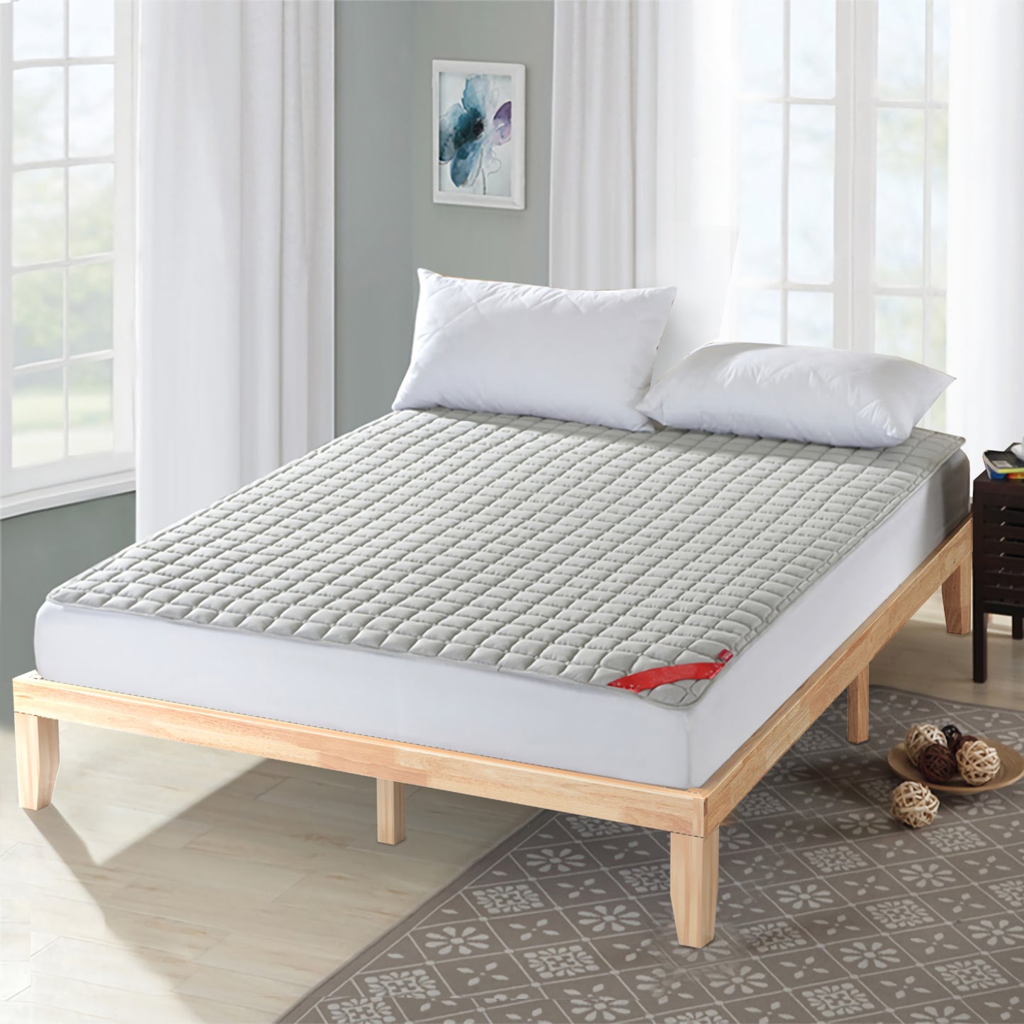14 Inch King Size Wood Platform Bed Frame-Natural Kids Crystal