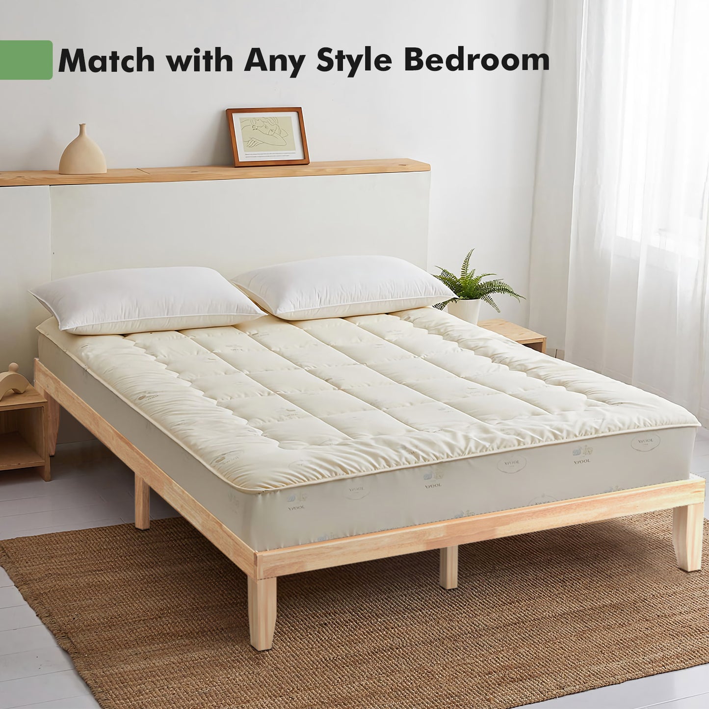 14 Inch King Size Wood Platform Bed Frame-Natural Kids Crystal