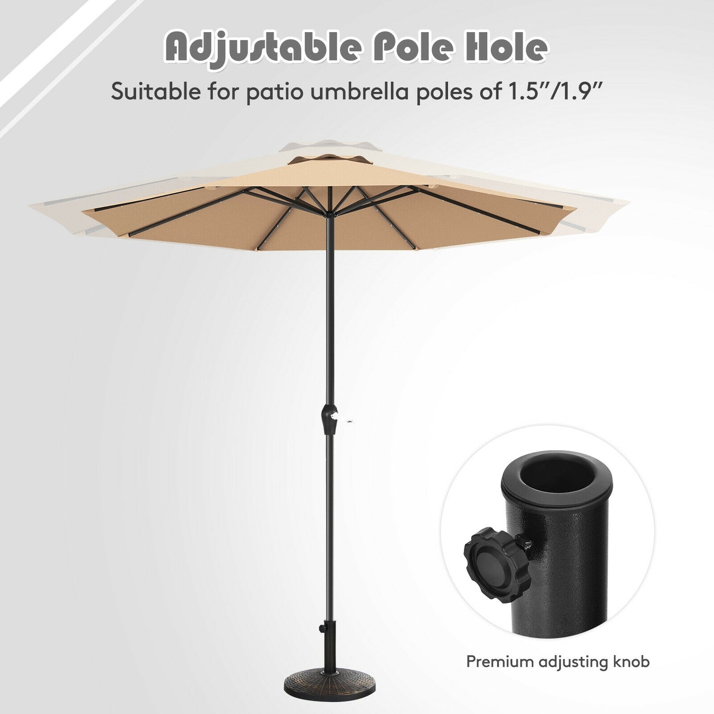 27 lbs Patio Market Umbrella Base Stand Kids Crystal