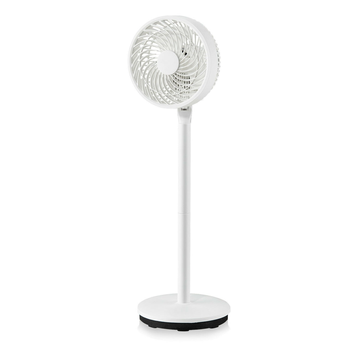 9 Inch Portable Oscillating Pedestal Floor Fan with Adjustable Heights and Speeds-White Kids Crystal
