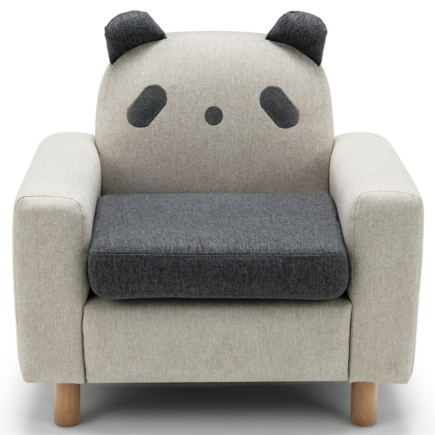 Kids Sofa with Armrest and Thick Cushion-Gray