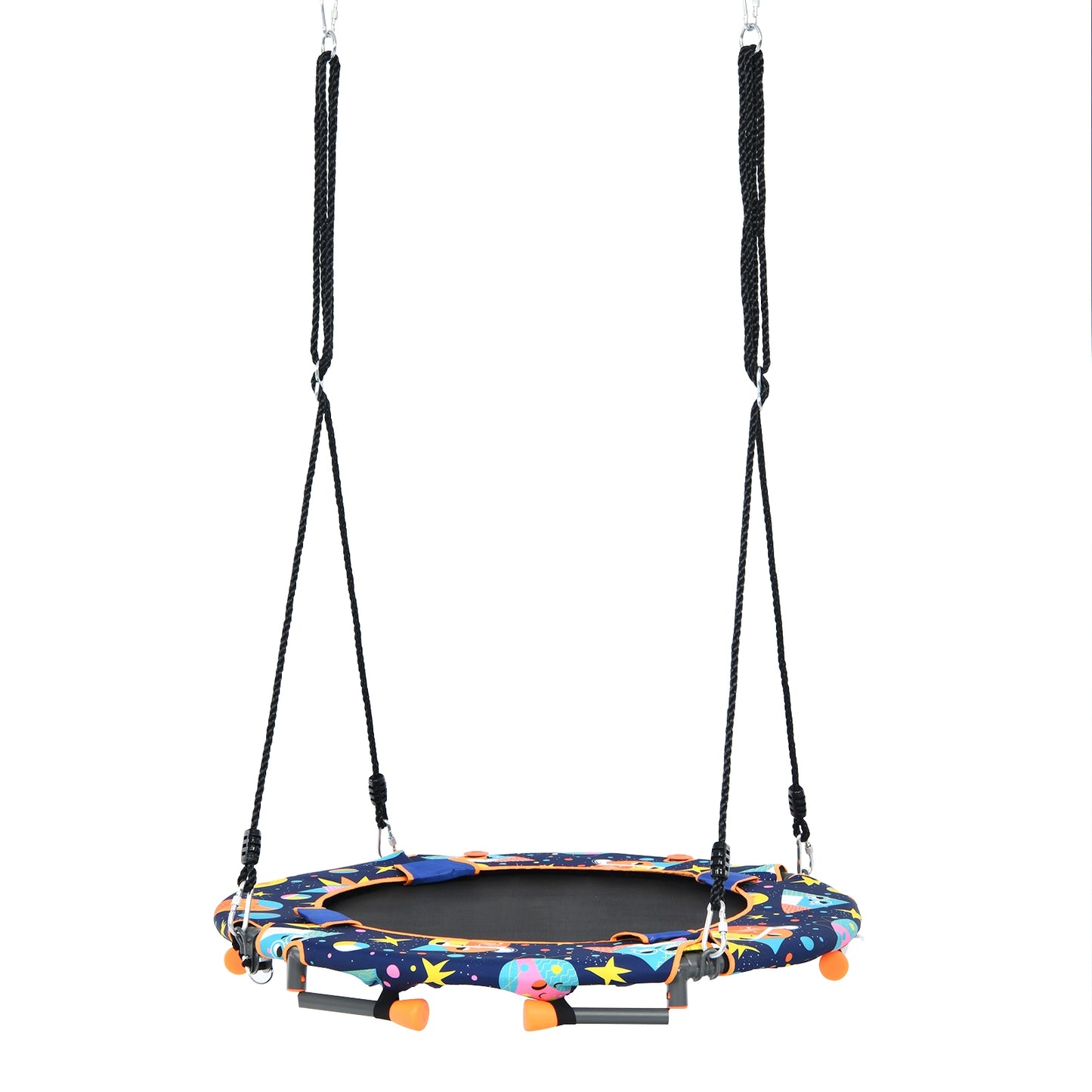 Convertible Swing and Trampoline Set with Upholstered Handrail Kids Crystal