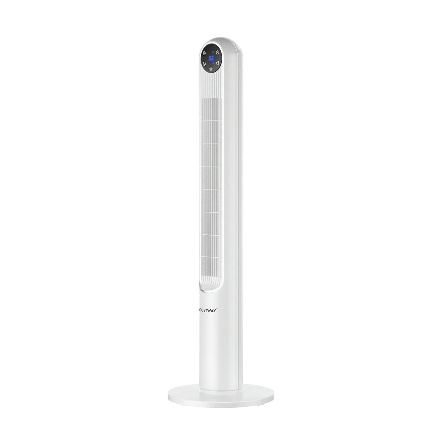 42 Inch 80 Degree Tower Fan with Smart Display Panel and Remote Control-White Kids Crystal