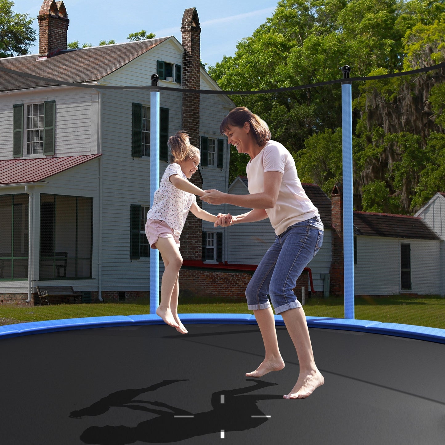 Outdoor Trampoline with Safety Closure Net-12 ft Kids Crystal