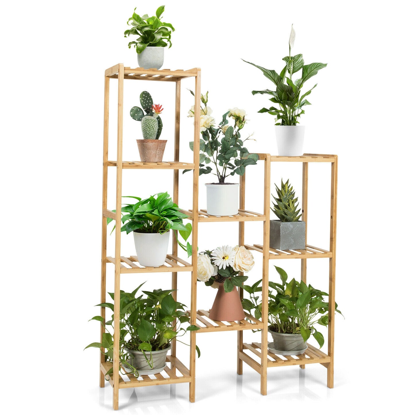 9/11-Tier Bamboo Plant Stand for Living Room Balcony Garden-9-Tier Kids Crystal