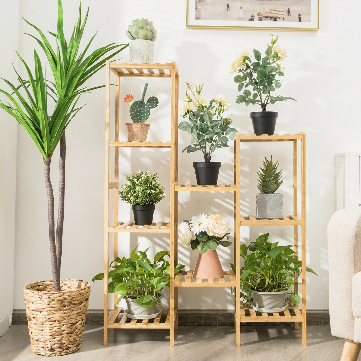 9/11-Tier Bamboo Plant Stand for Living Room Balcony Garden-9-Tier Kids Crystal