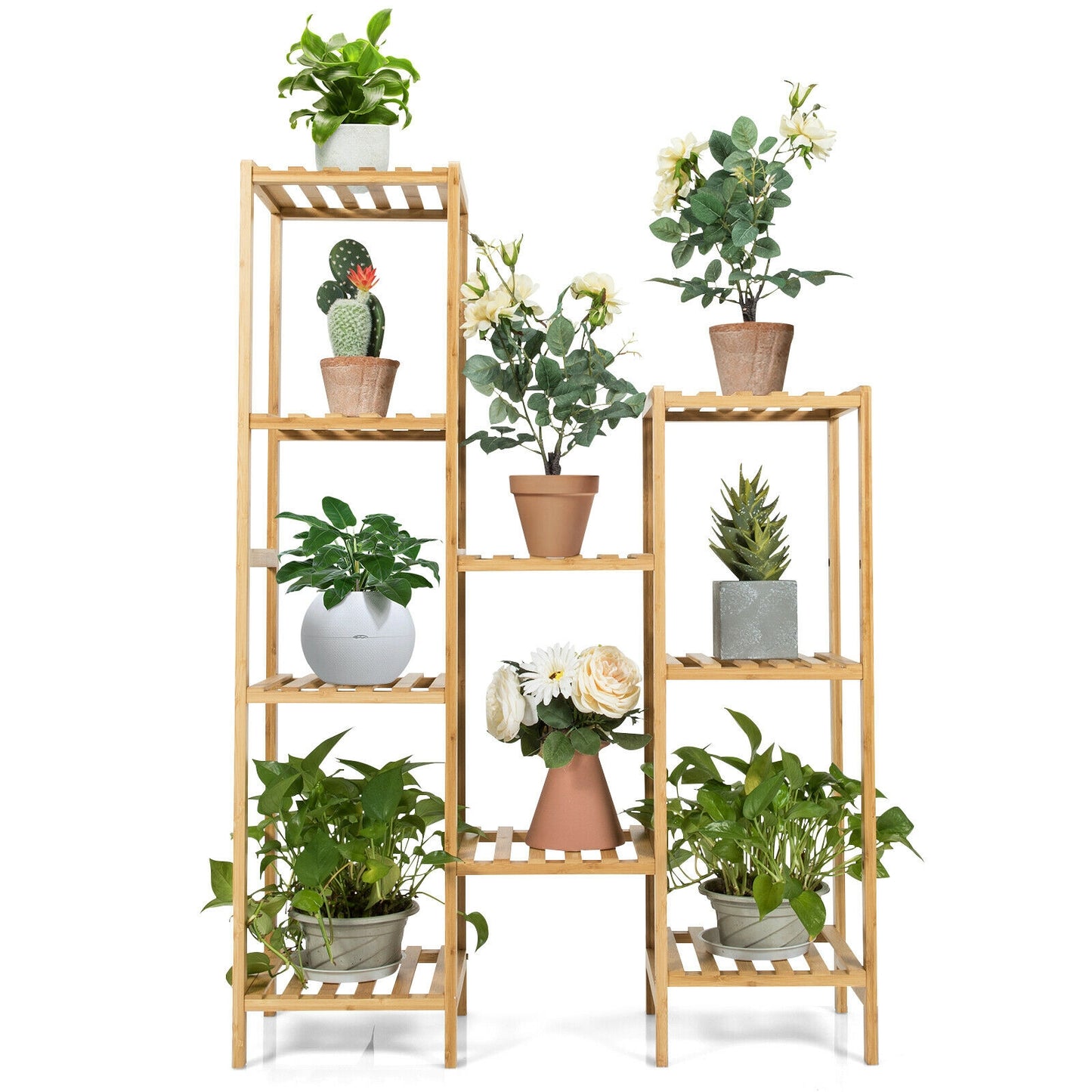 9/11-Tier Bamboo Plant Stand for Living Room Balcony Garden-9-Tier Kids Crystal
