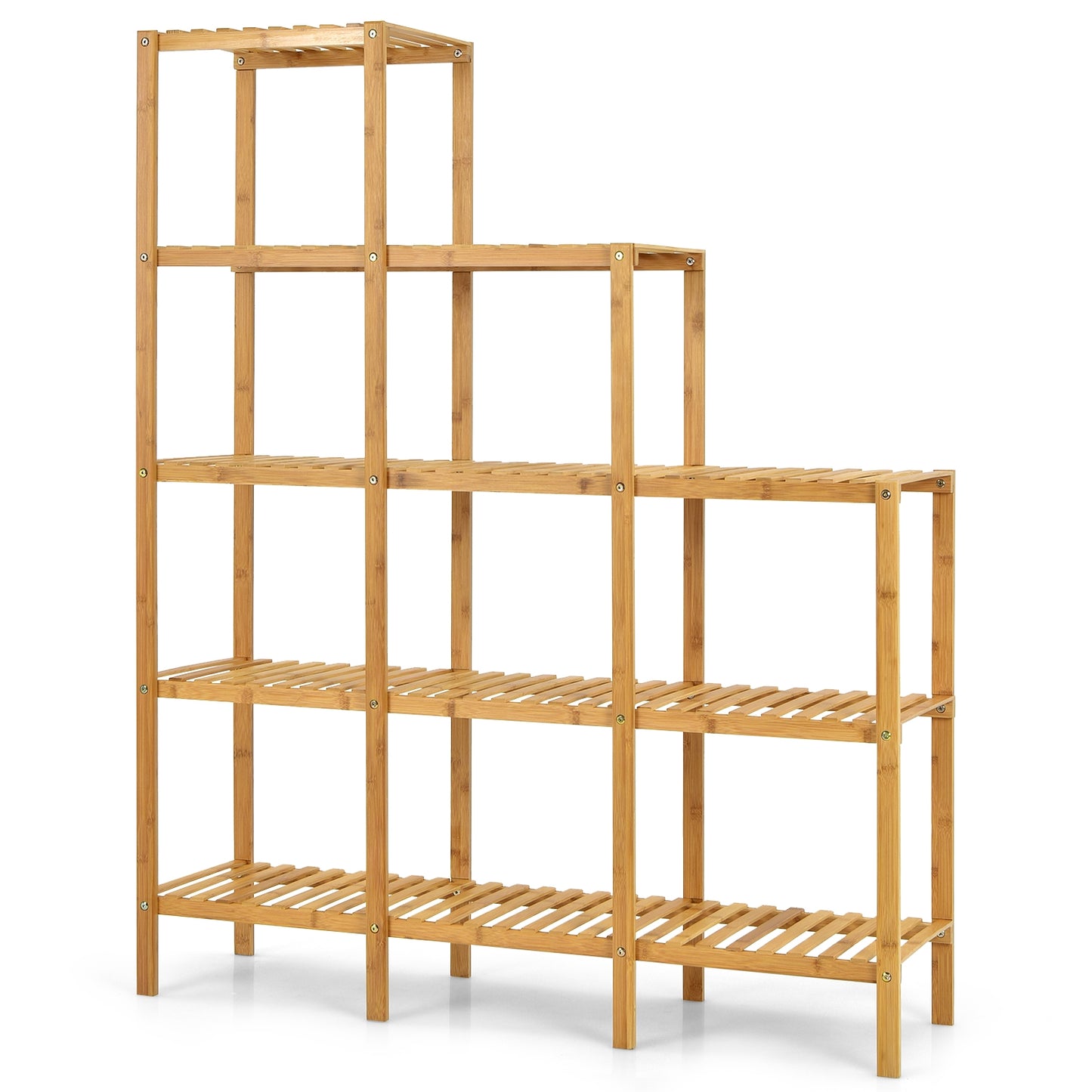 Multifunctional Bamboo Plant Shelf Display Organizer Kids Crystal