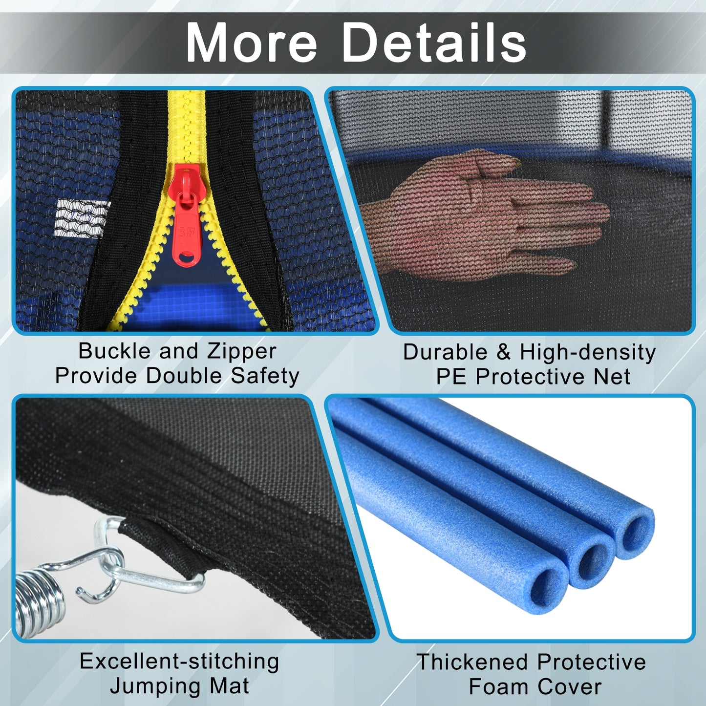 8/10/12/14/15/16 Feet Outdoor Trampoline Bounce Combo with Safety Closure Net Ladder-14 ft Kids Crystal