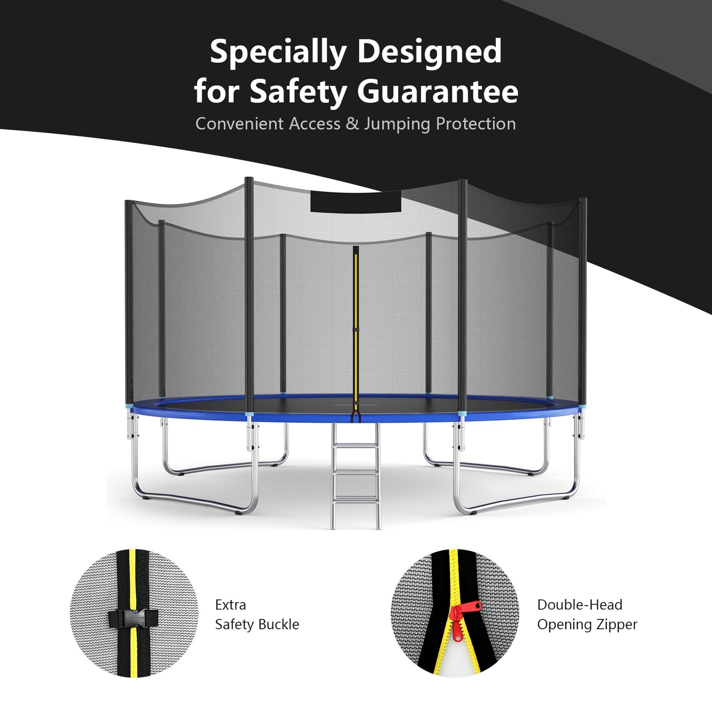 Trampoline Safety Replacement Protection Enclosure Net-8 ft Kids Crystal