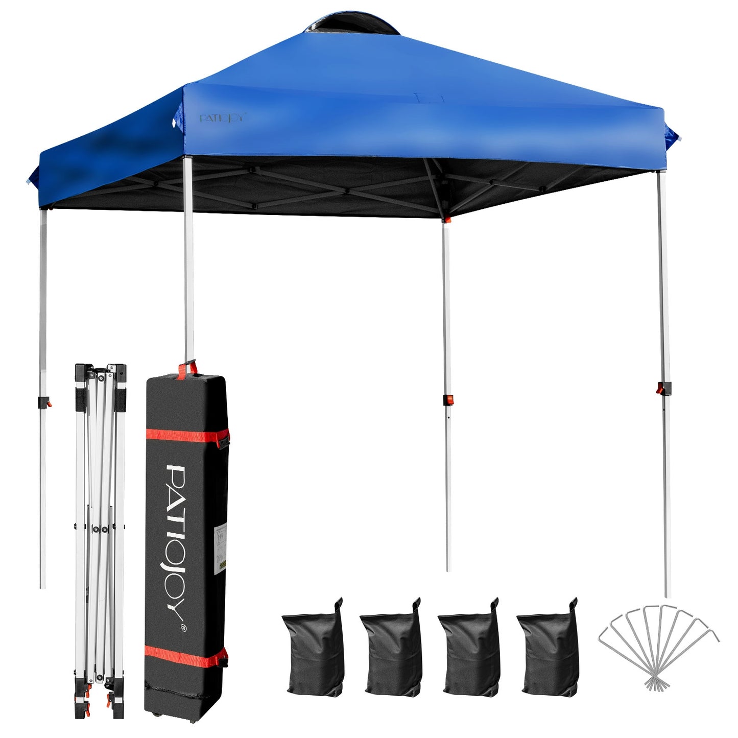 6.6 x 6.6 Feet Outdoor Pop-up Canopy Tent with Roller Bag-Blue Kids Crystal