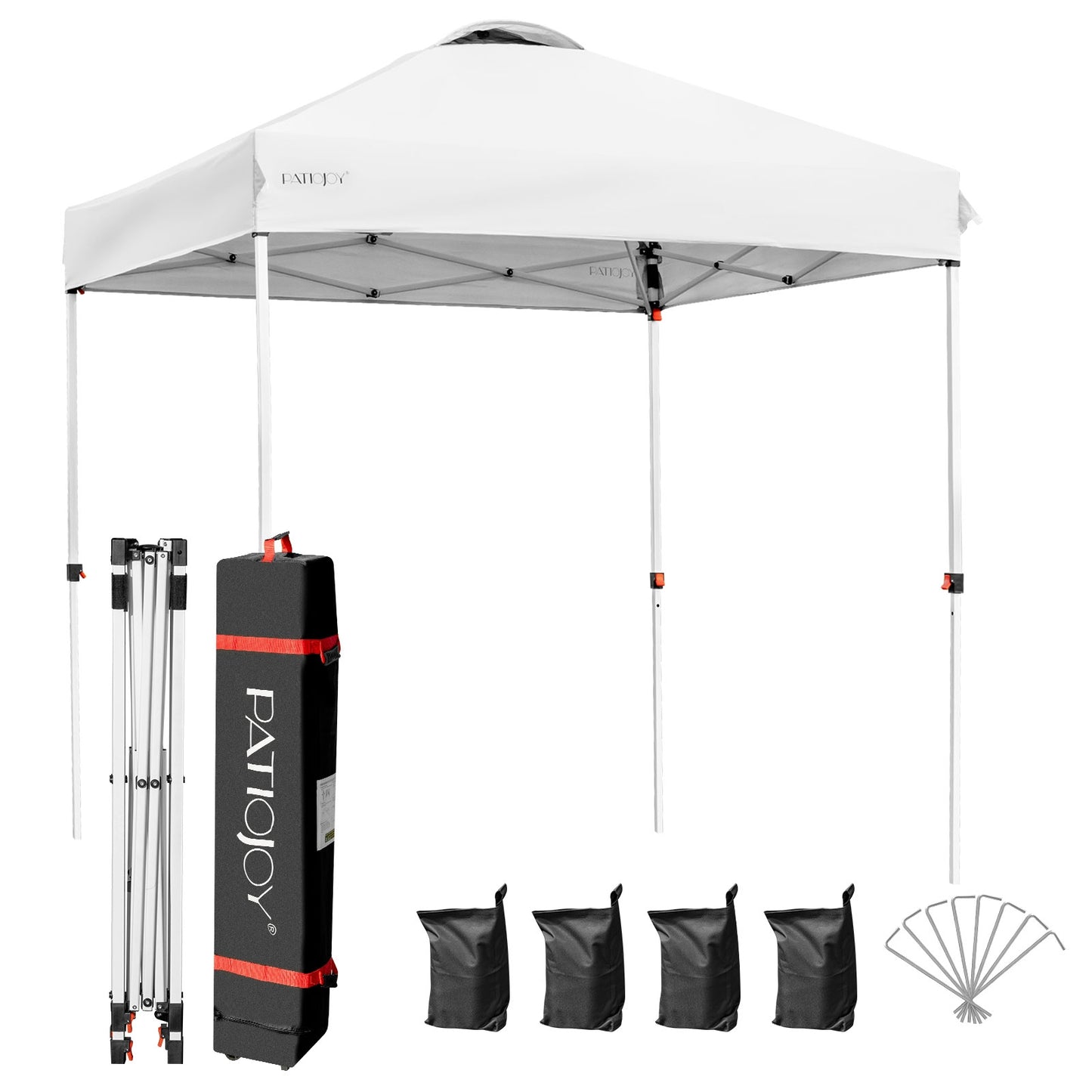6.6 x 6.6 Feet Outdoor Pop-up Canopy Tent with Roller Bag-White Kids Crystal