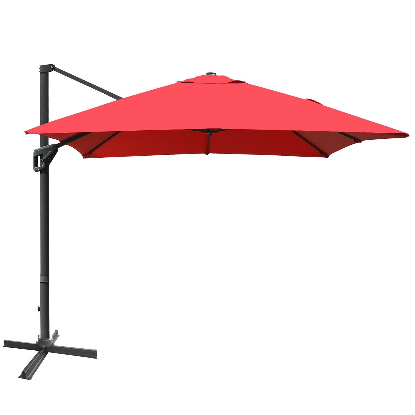 10 x13 Feet Rectangular Cantilever Umbrella with 360° Rotation Function-Wine Kids Crystal