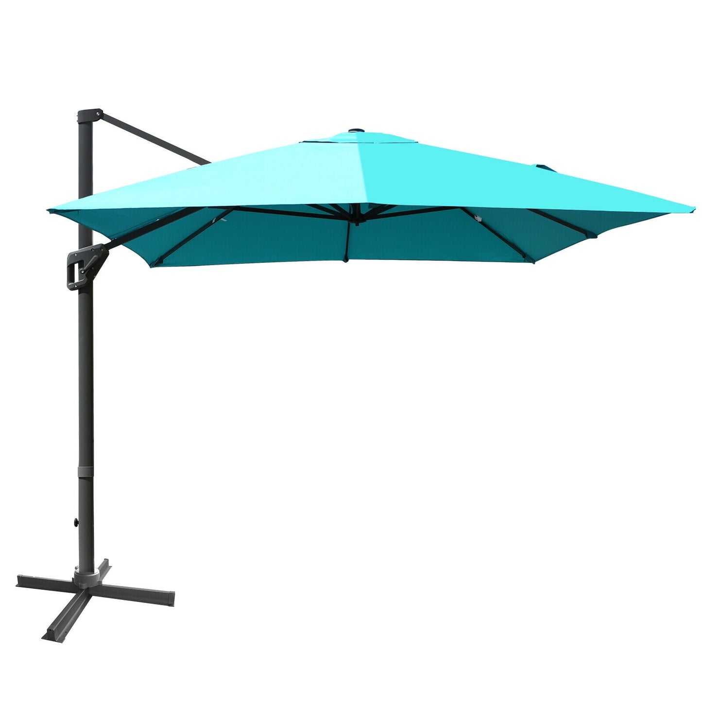 10 x13 Feet Rectangular Cantilever Umbrella with 360° Rotation Function-Turquoise Kids Crystal