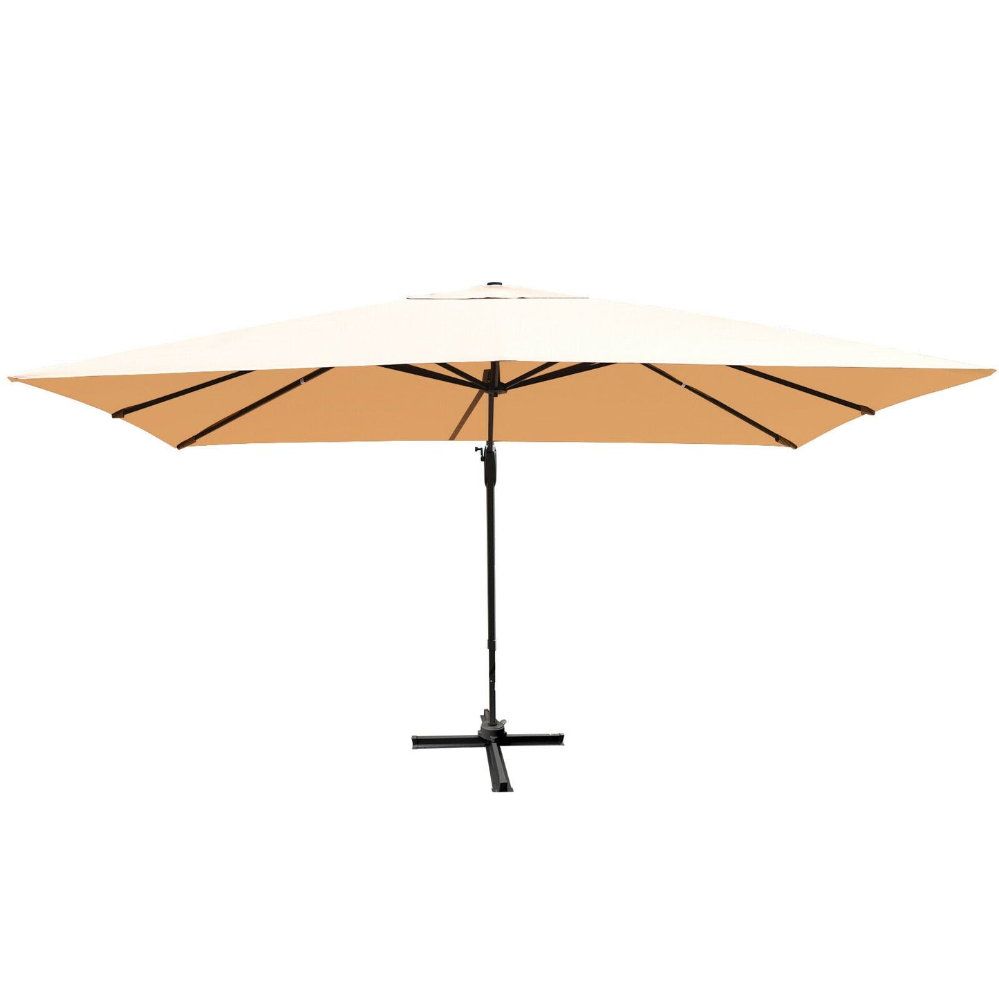 10 x13 Feet Rectangular Cantilever Umbrella with 360° Rotation Function-Beige Kids Crystal