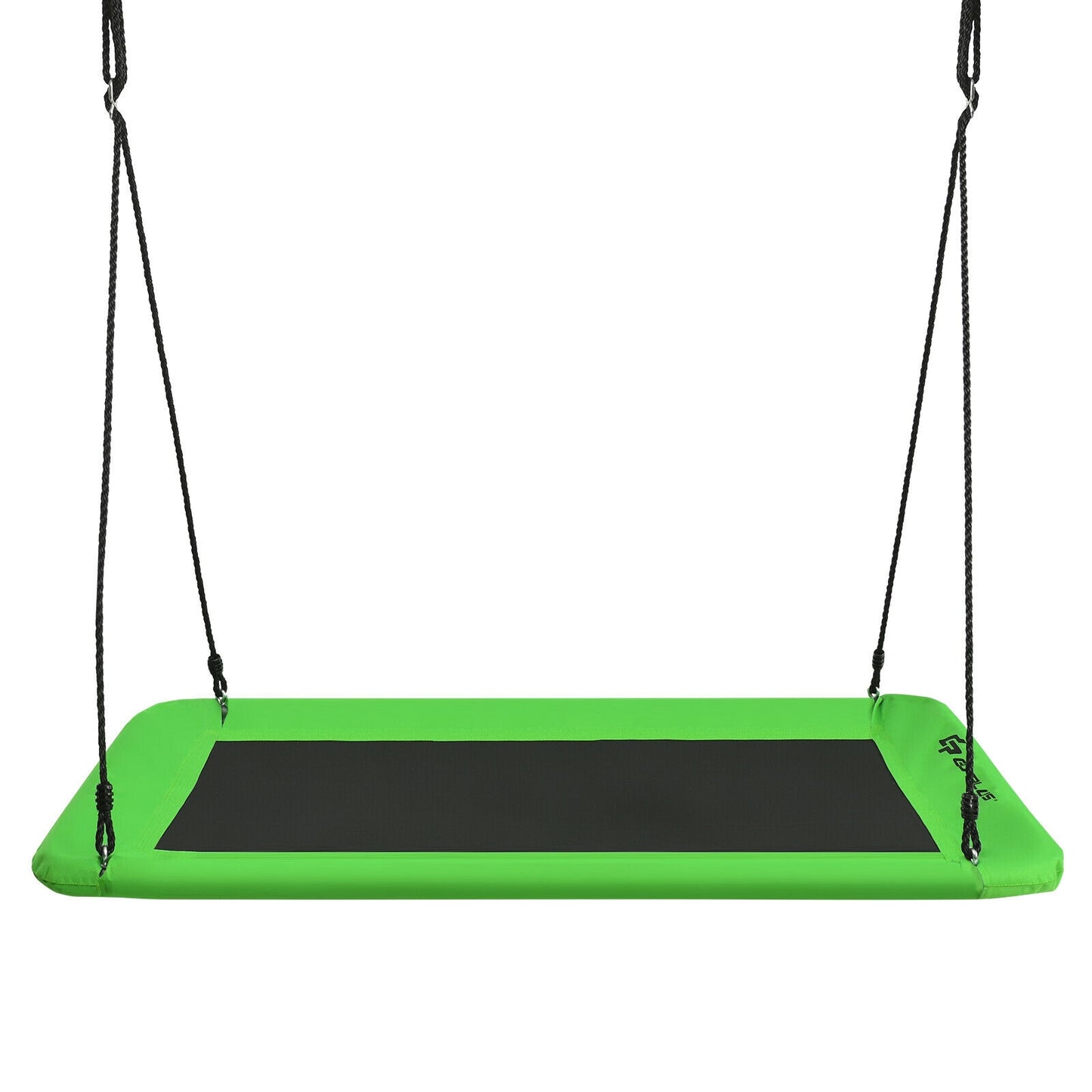 60 Inch Platform Tree Swing Outdoor with 2 Hanging Straps-Green Kids Crystal