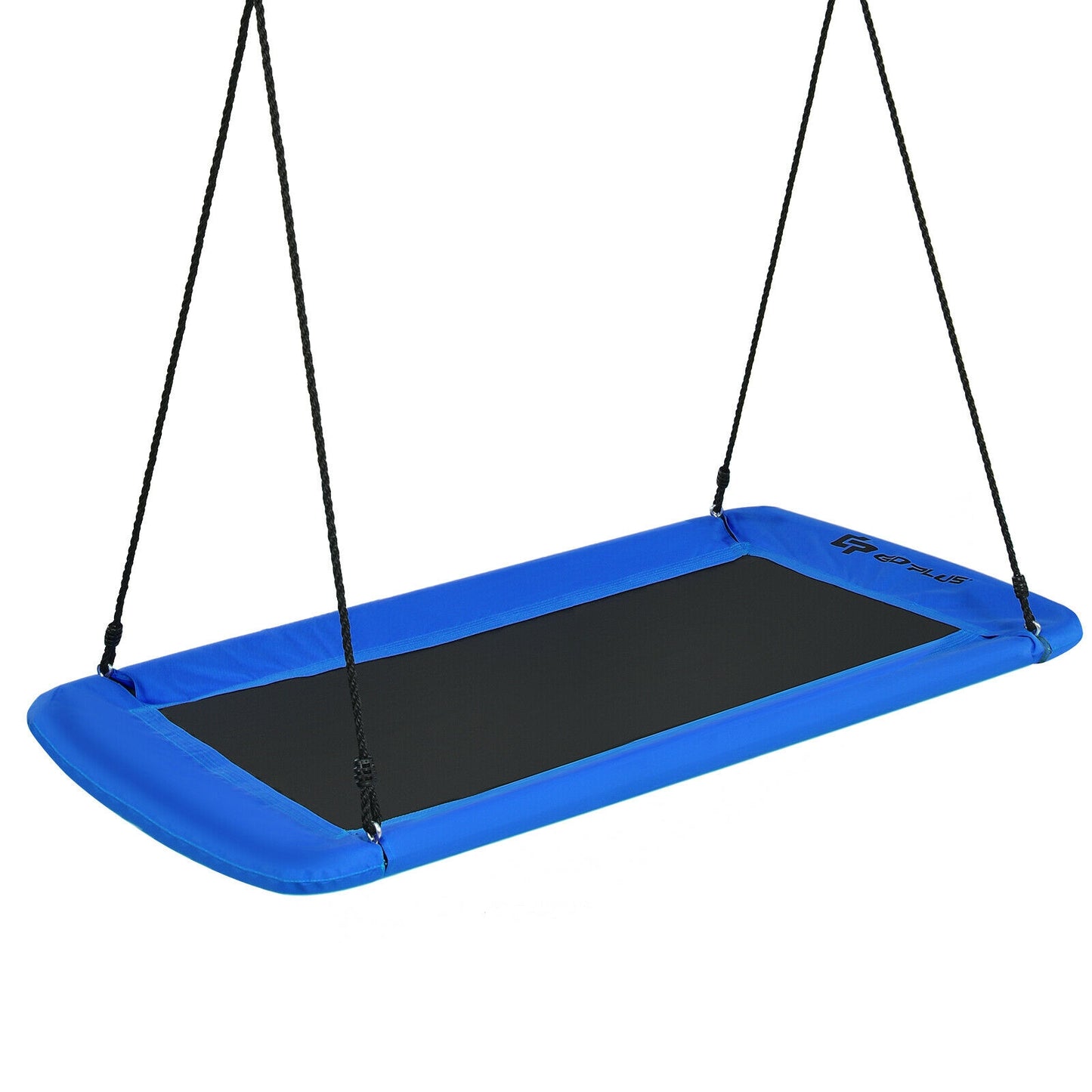 60 Inch Platform Tree Swing Outdoor with 2 Hanging Straps-Blue Kids Crystal