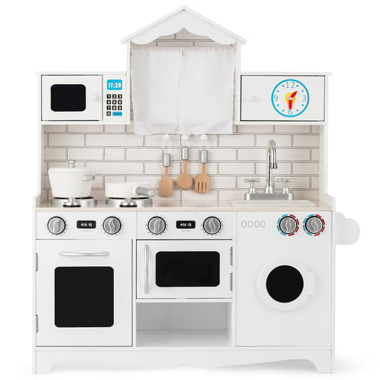 Wooden Kids Kitchen with Washing Machine Kids Crystal