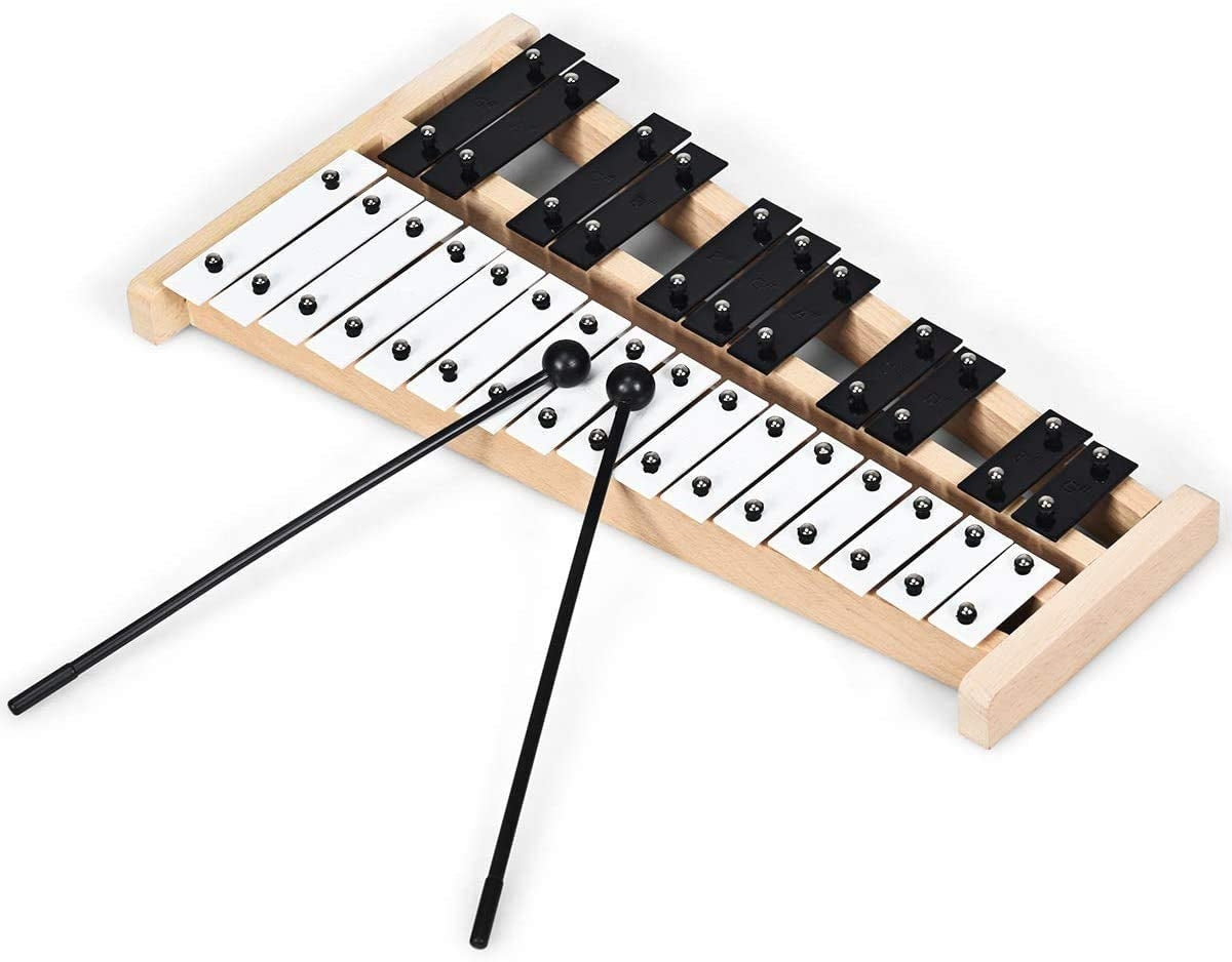 27 Note Glockenspiel Xylophone with 2 Rubber Mallets Kids Crystal