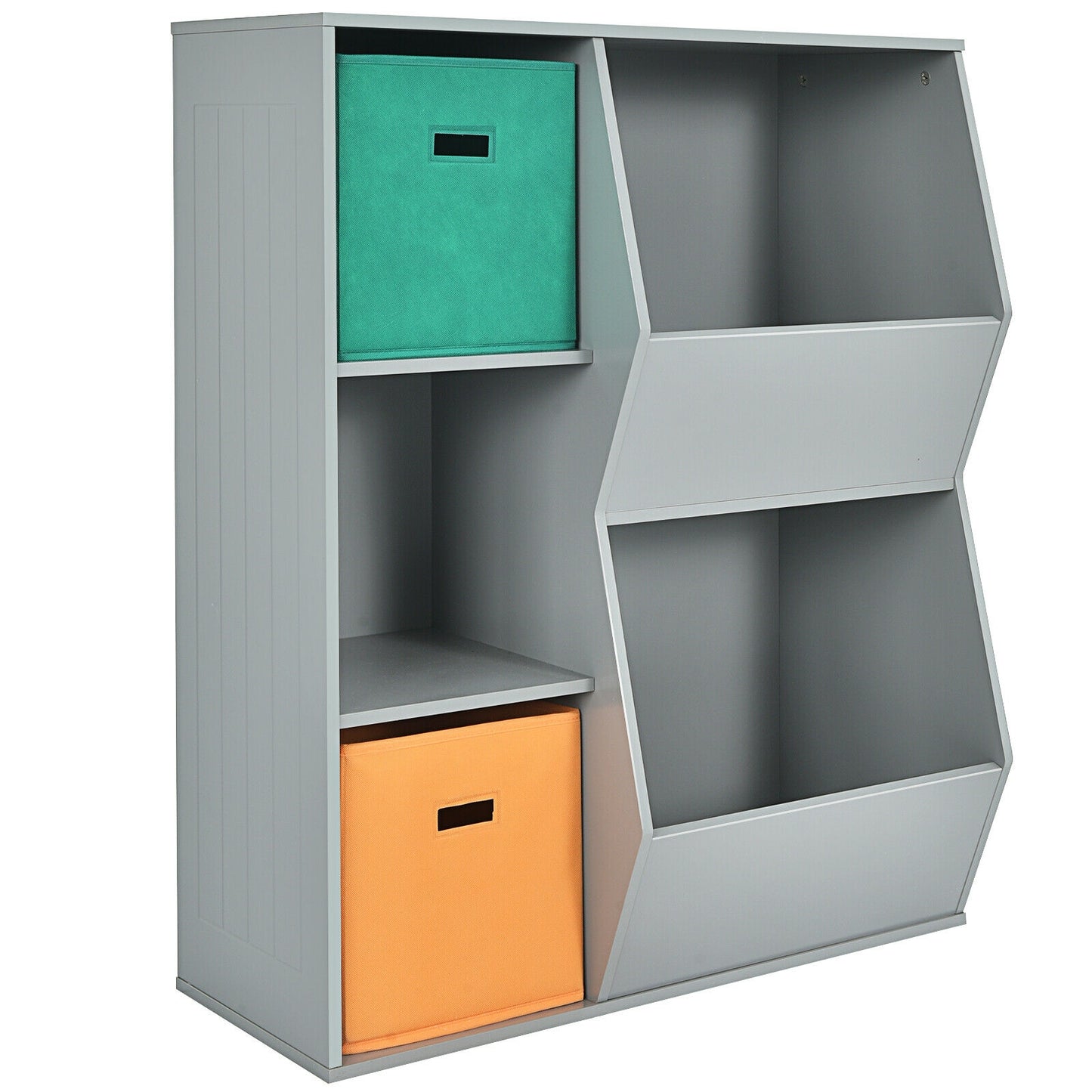 Kids Toy Storage Cabinet Shelf Organizer -Gray Kids Crystal