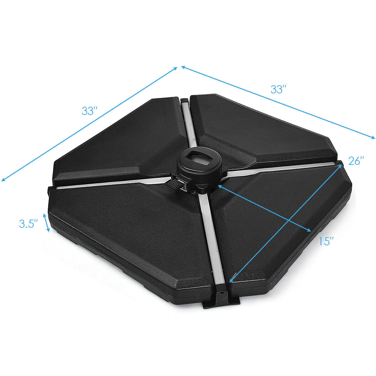 4 Pieces 195 lbs Patio Cantilever Offset Umbrella Base Weight Sand Kids Crystal