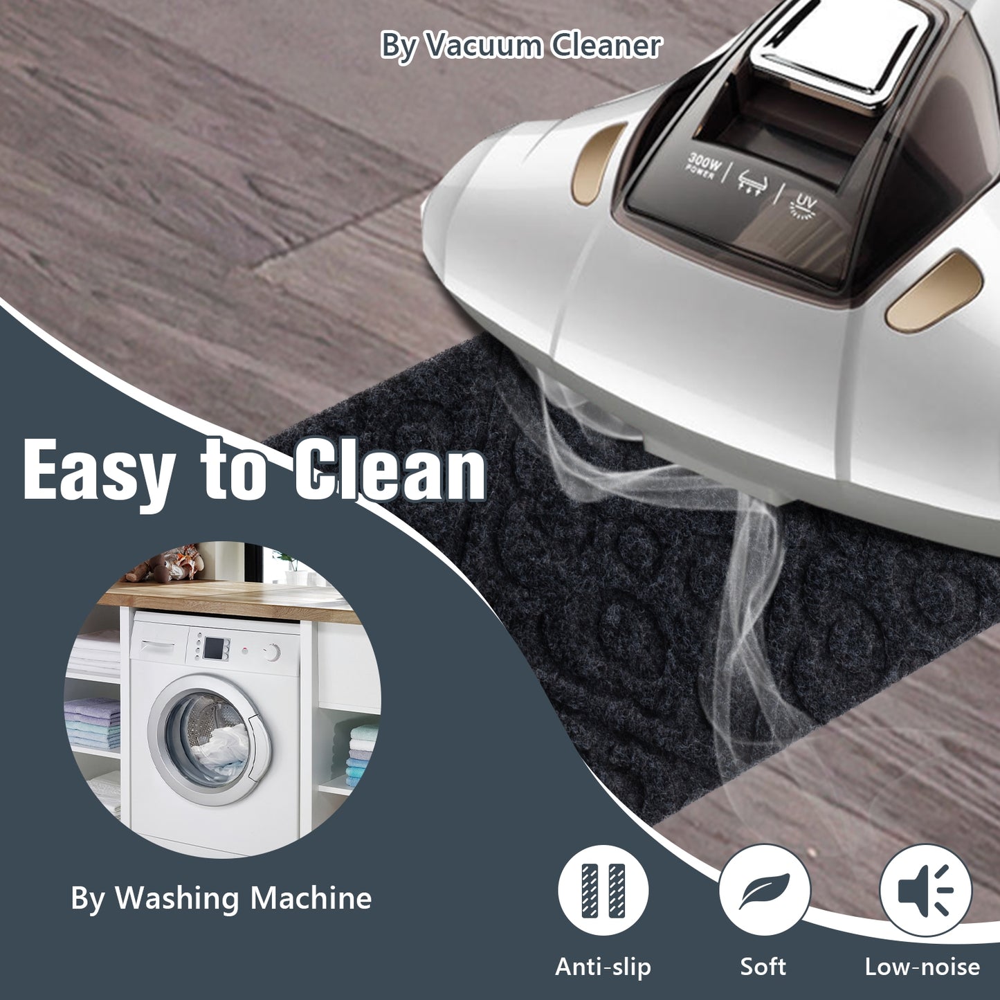 15Pcs Indoor Non-Slip Stair Carpet Mats for Wooden Steps-Gray Kids Crystal