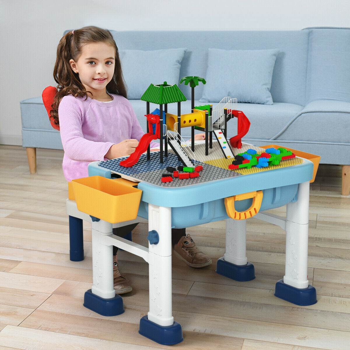 6-in-1 Kids Activity Table Set with Chair Kids Crystal