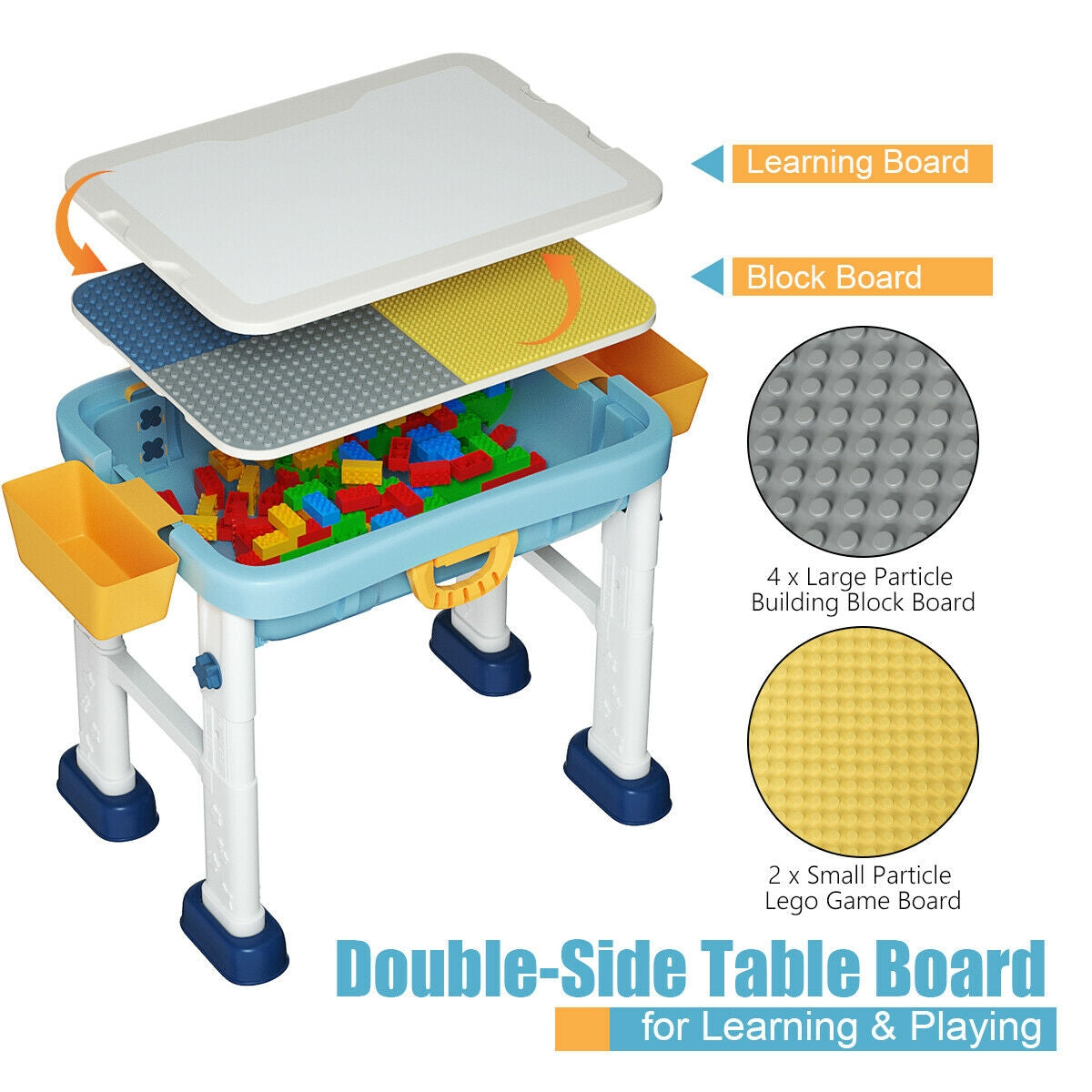 6-in-1 Kids Activity Table Set with Chair Kids Crystal
