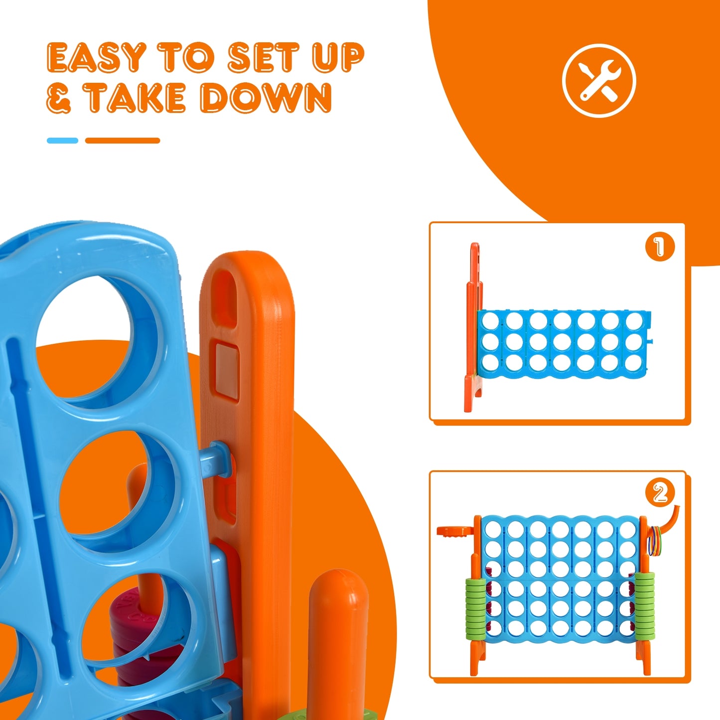 2.5ft 4-to-Score Giant Game Set-Orange Kids Crystal