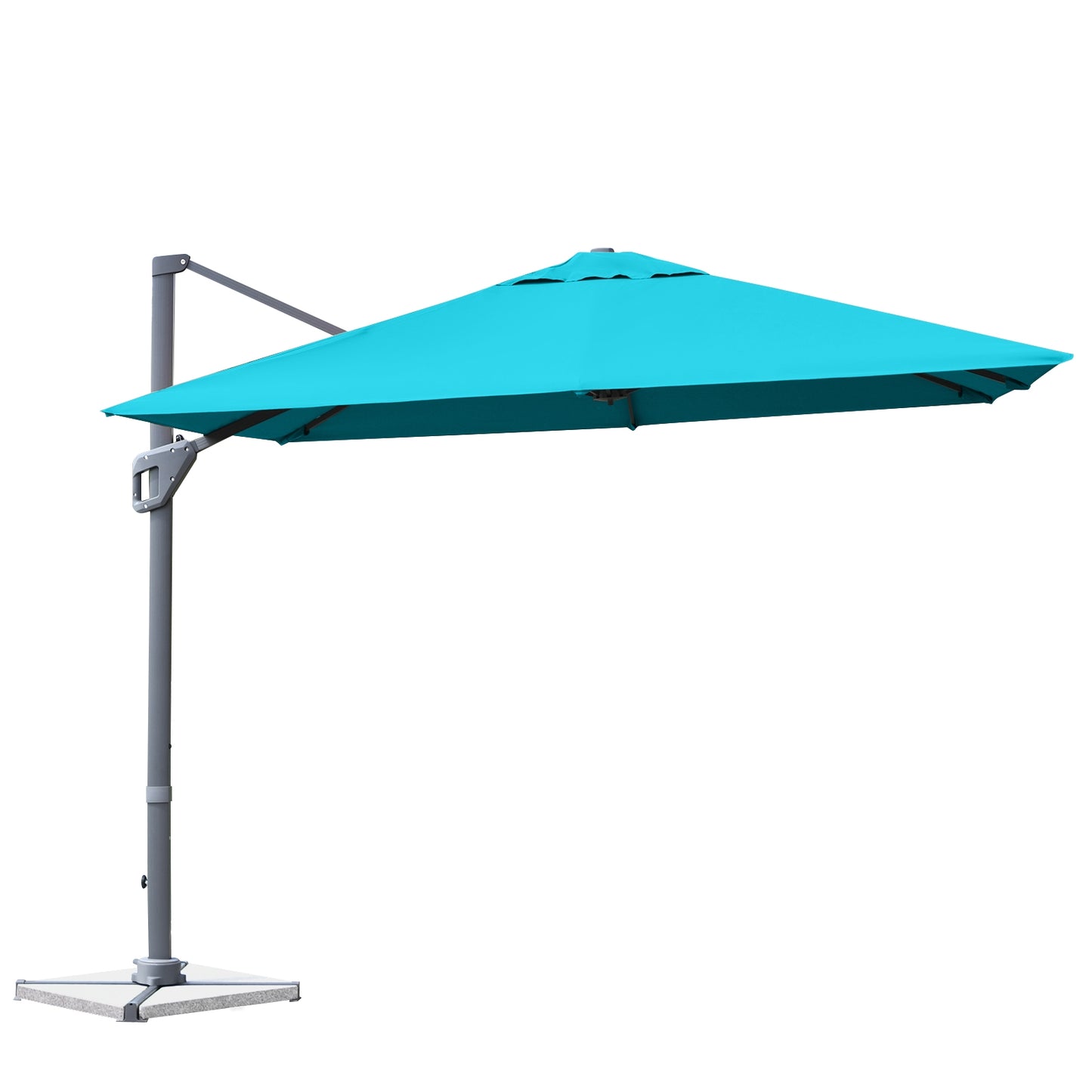 10 x 10 Feet Patio Offset Cantilever Umbrella with Aluminum 360-degree Rotation Tilt-Turquoise Kids Crystal