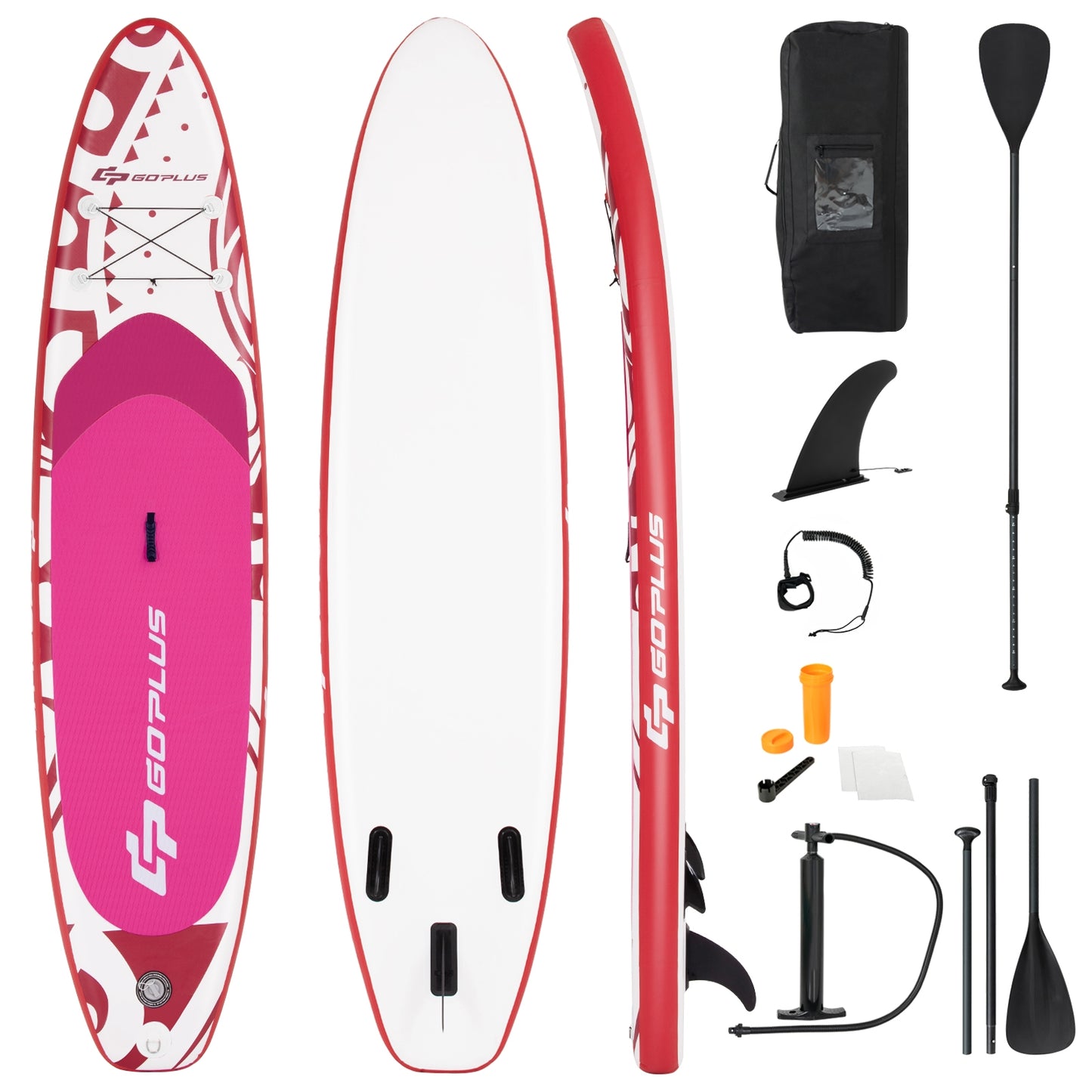 10.6 Feet Inflatable Adjustable Paddle Board with Carry Bag Kids Crystal