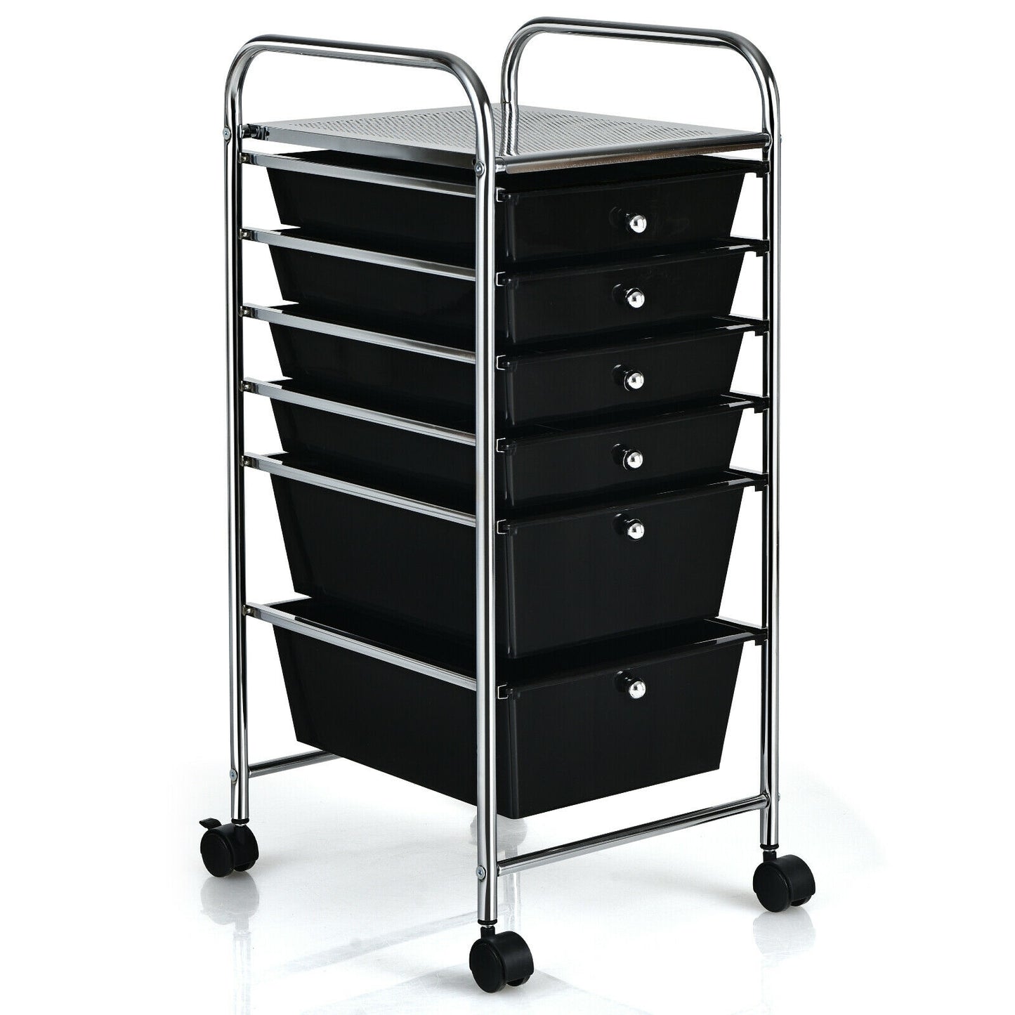 6 Drawers Rolling Storage Cart Organizer-Black Kids Crystal