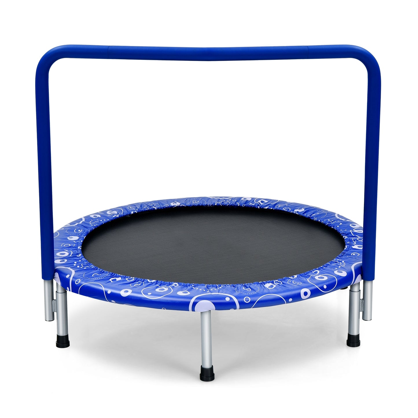 36 Inch Kids Trampoline Mini Rebounder with Full Covered Handrail -Blue Kids Crystal