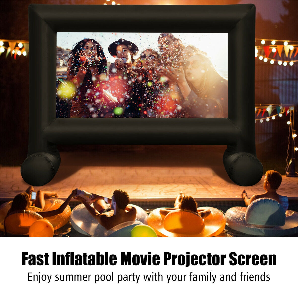 Inflatable Outdoor Movie Projector Screen with Blower-20' Kids Crystal