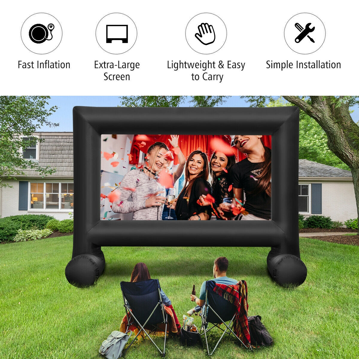 Inflatable Outdoor Movie Projector Screen with Blower-20' Kids Crystal