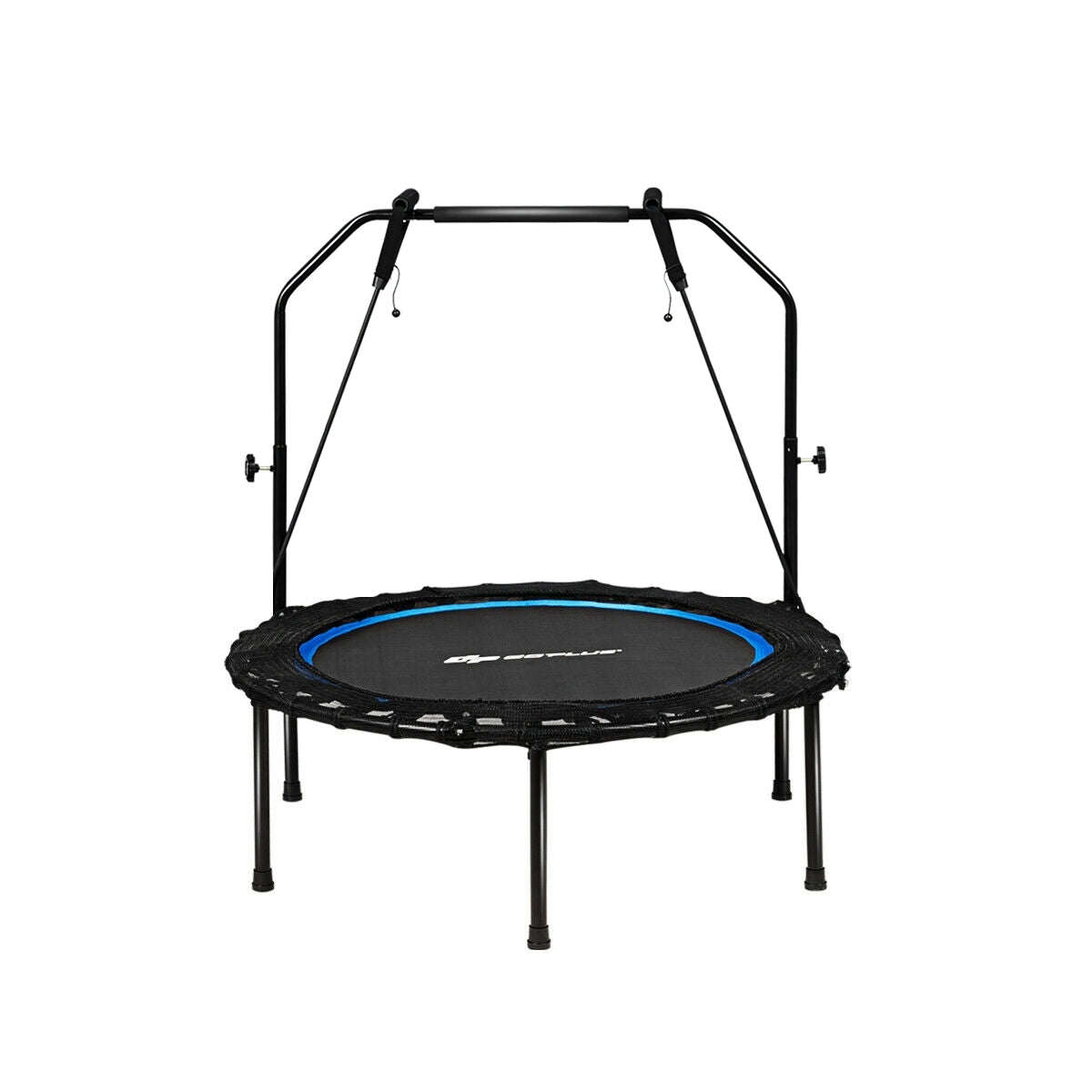 40 Inch Foldable Fitness Rebounder with Resistance Bands Adjustable Home-Blue Kids Crystal
