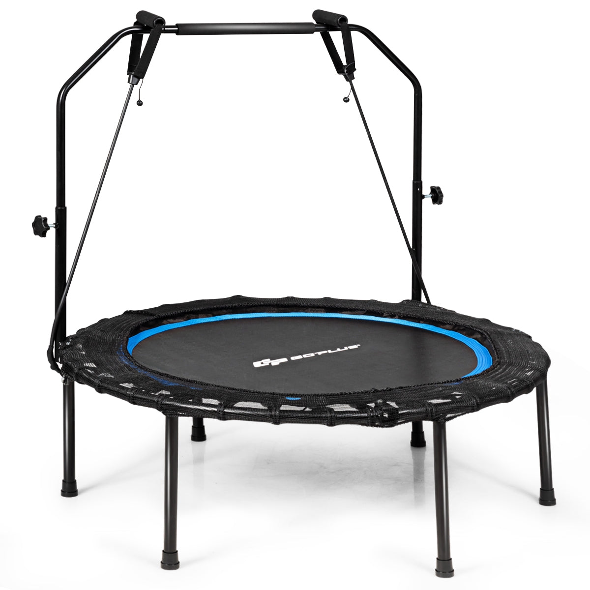40 Inch Foldable Fitness Rebounder with Resistance Bands Adjustable Home-Blue Kids Crystal