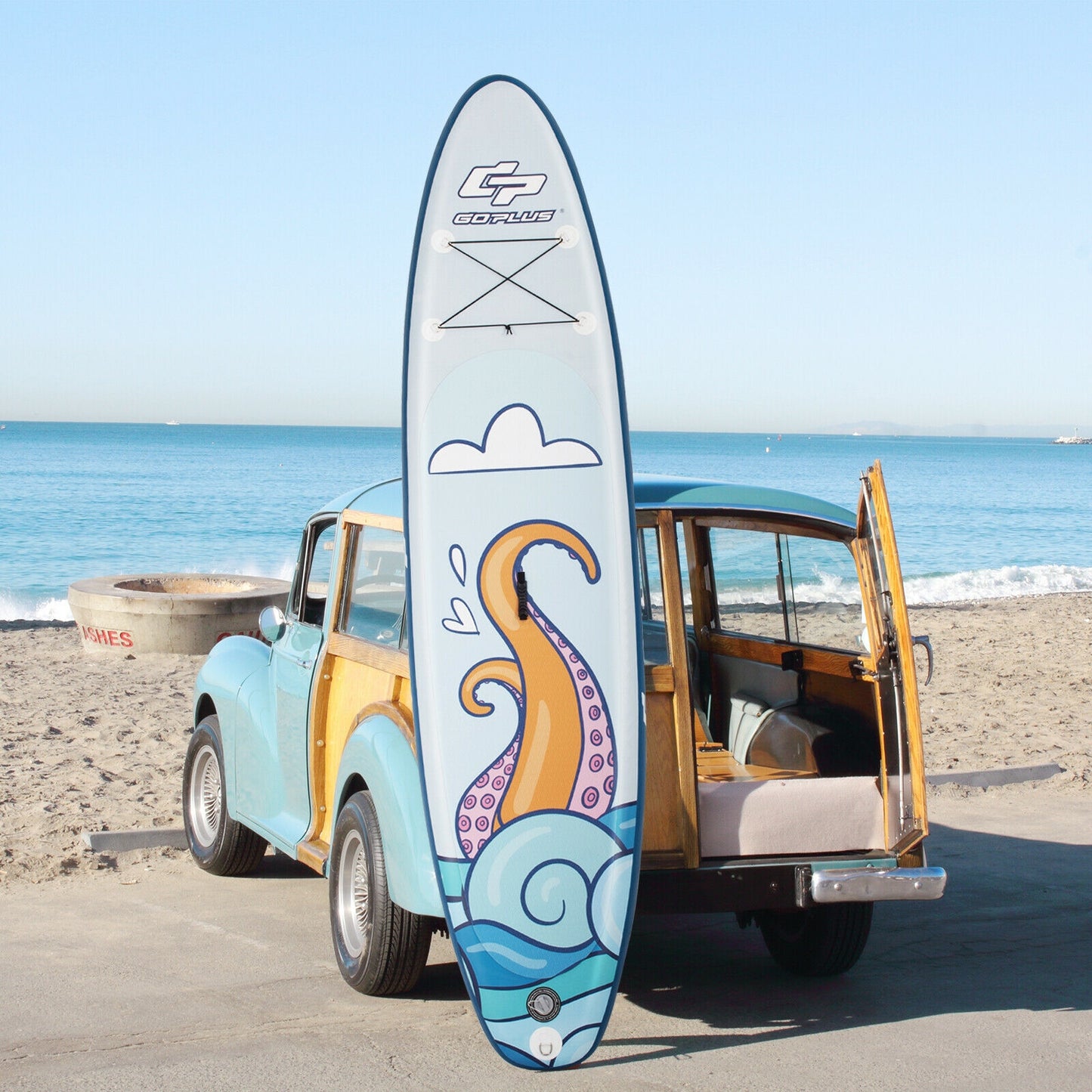 10.5 feet Inflatable Stand Up Paddle Board Surfboard with Aluminum Paddle Pump-10.5 feet Kids Crystal