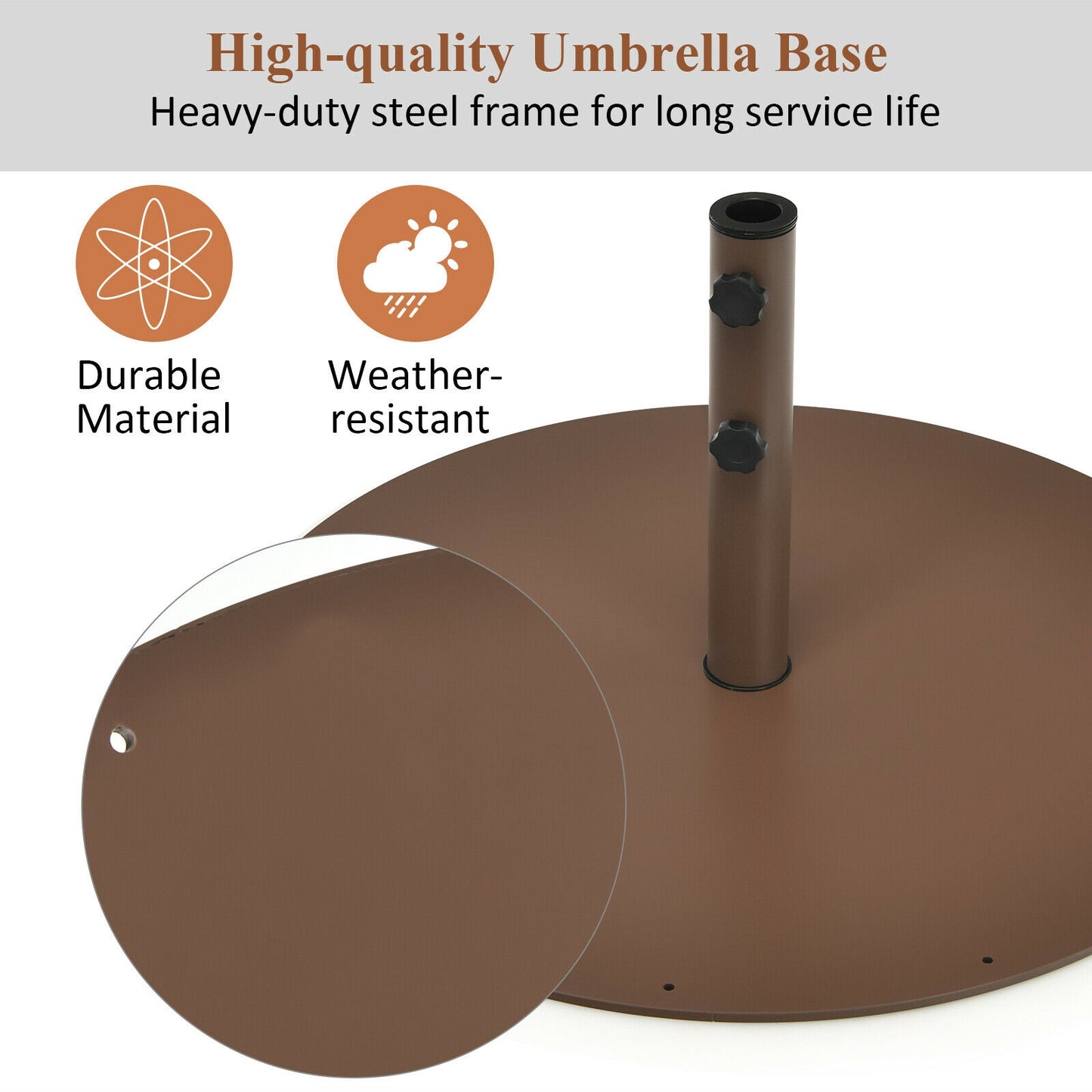 29.5 Inches Outdoor Steel Market Umbrella Base Stand for Backyard and Poolside Kids Crystal