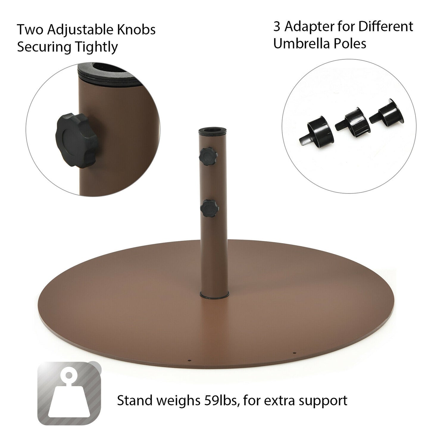 29.5 Inches Outdoor Steel Market Umbrella Base Stand for Backyard and Poolside Kids Crystal