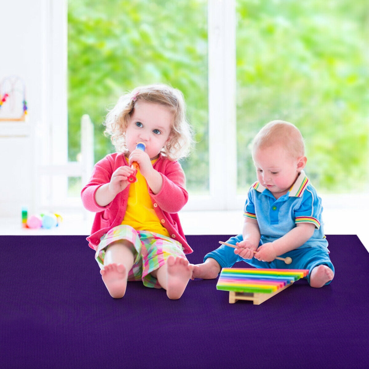 Workout Yoga Mat for Exercise-Purple Kids Crystal