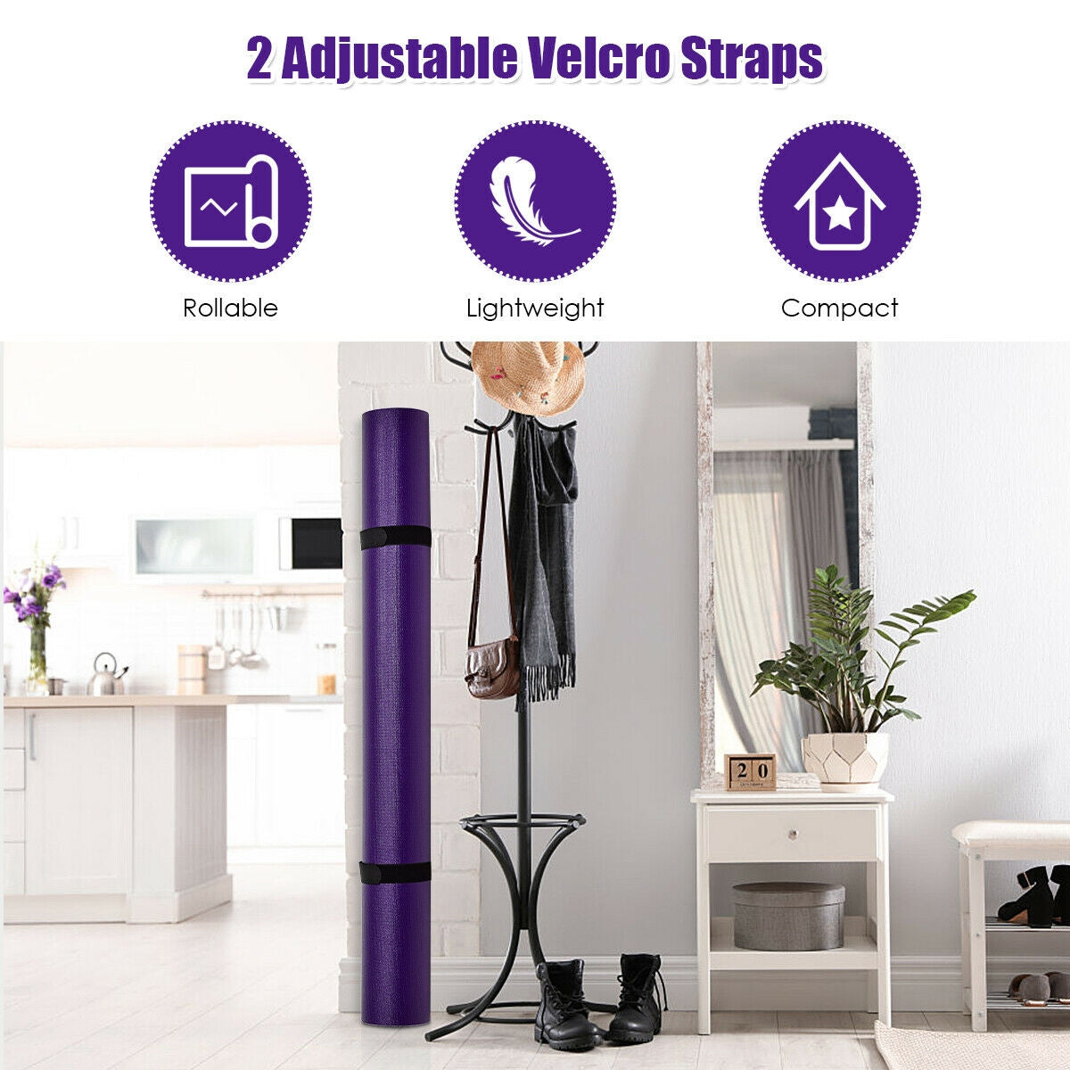 Workout Yoga Mat for Exercise-Purple Kids Crystal
