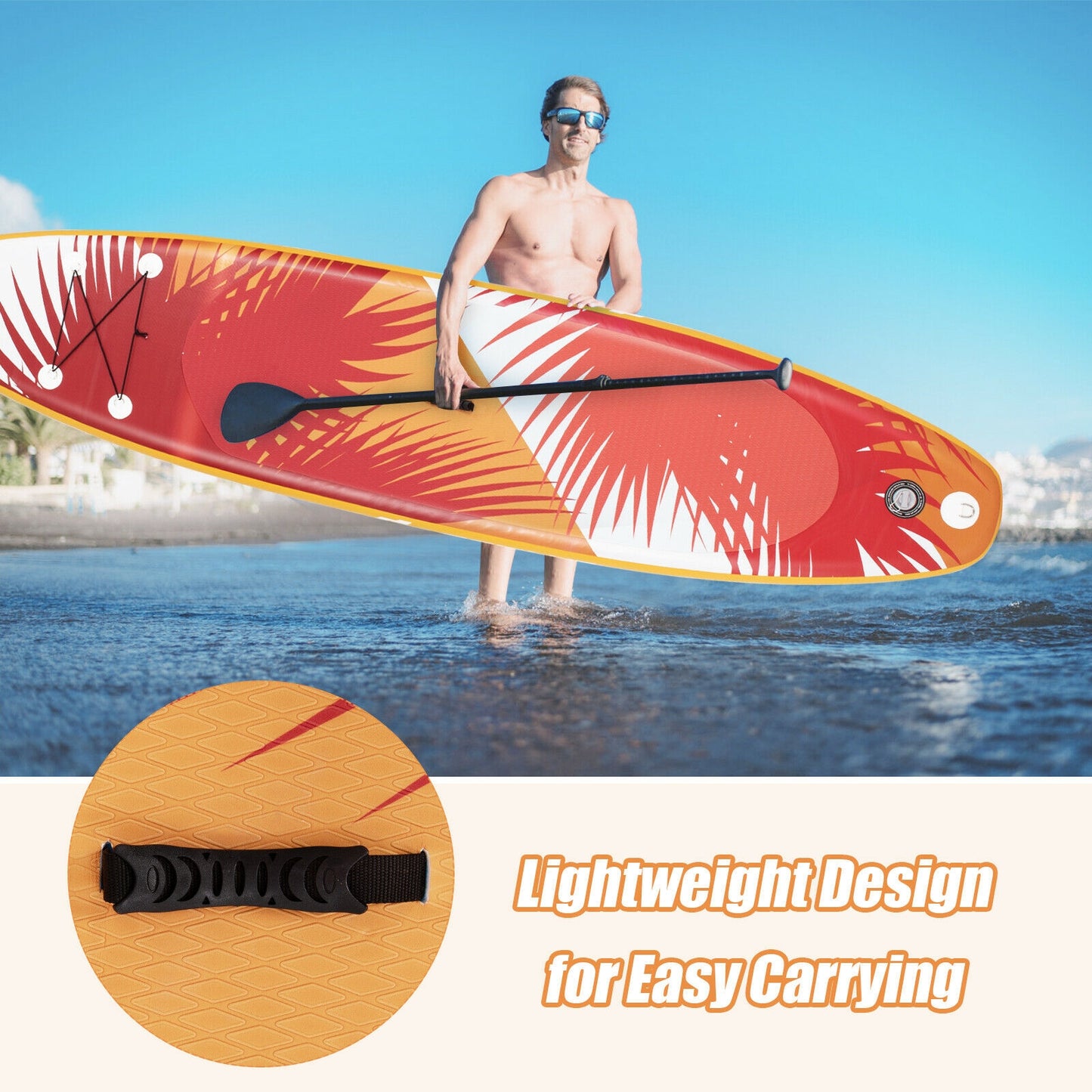 11 Feet Inflatable Stand Up board with Aluminum Paddle Pump Kids Crystal