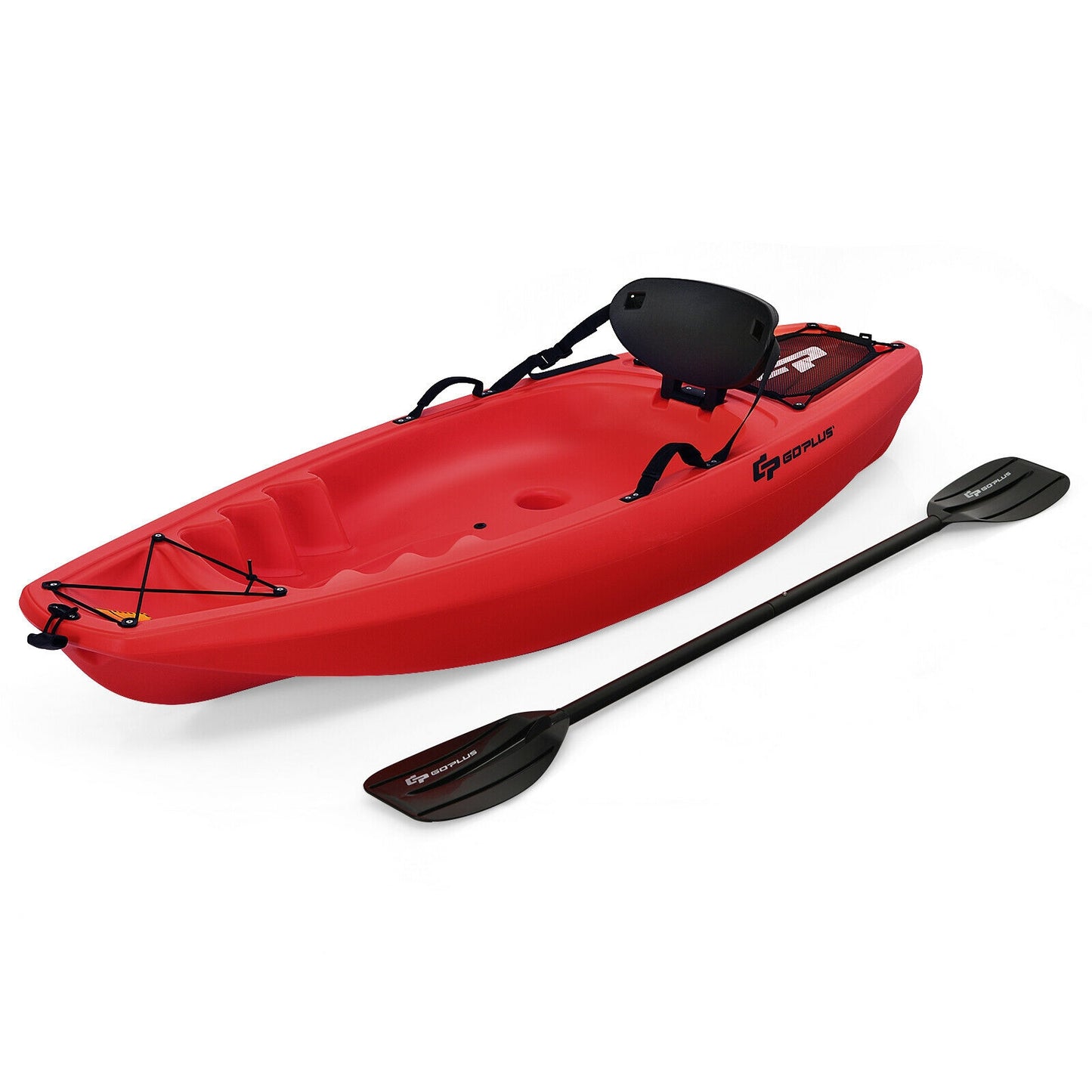6 Feet Youth Kids Kayak with Bonus Paddle and Folding Backrest for Kid Over 5-Red Kids Crystal