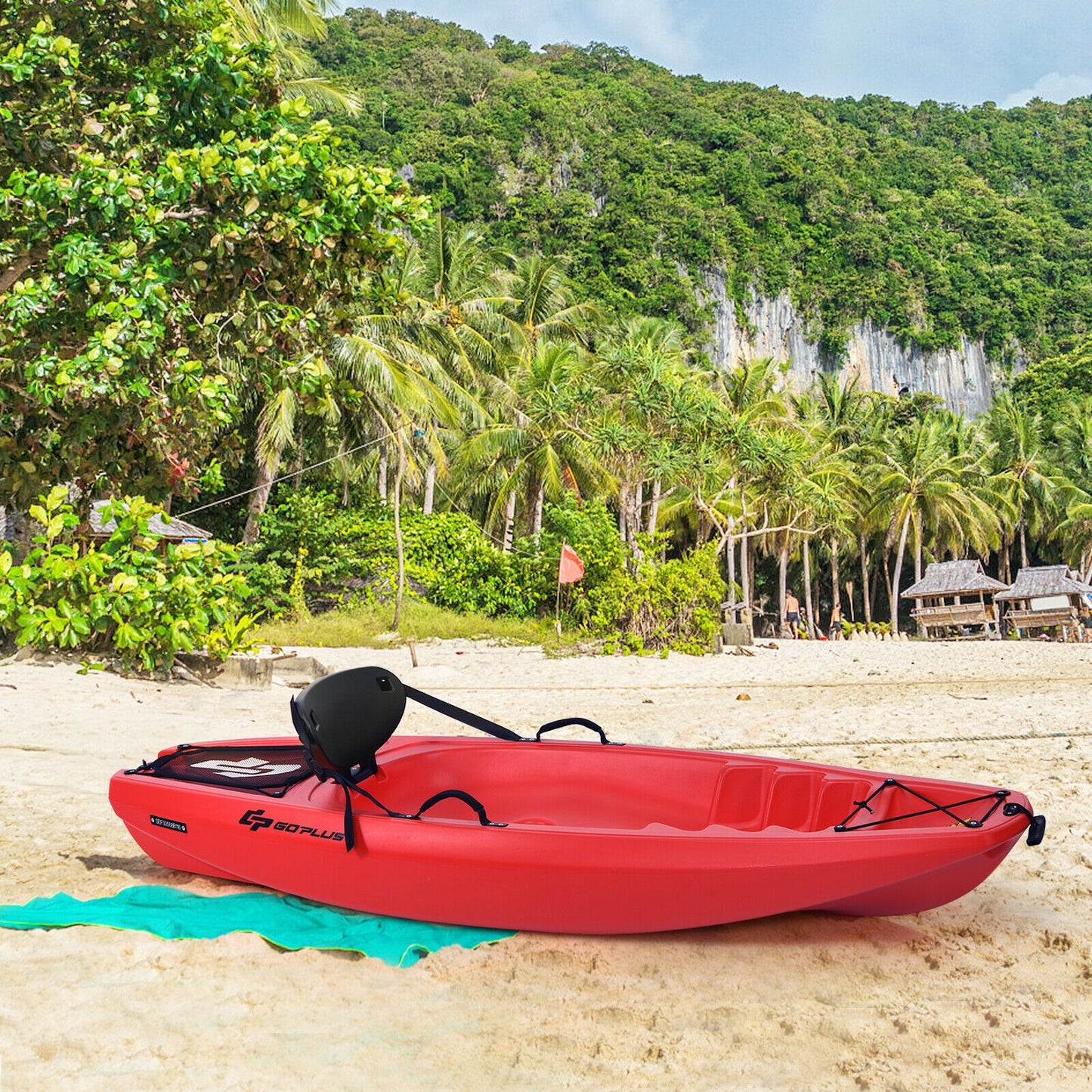 6 Feet Youth Kids Kayak with Bonus Paddle and Folding Backrest for Kid Over 5-Red Kids Crystal