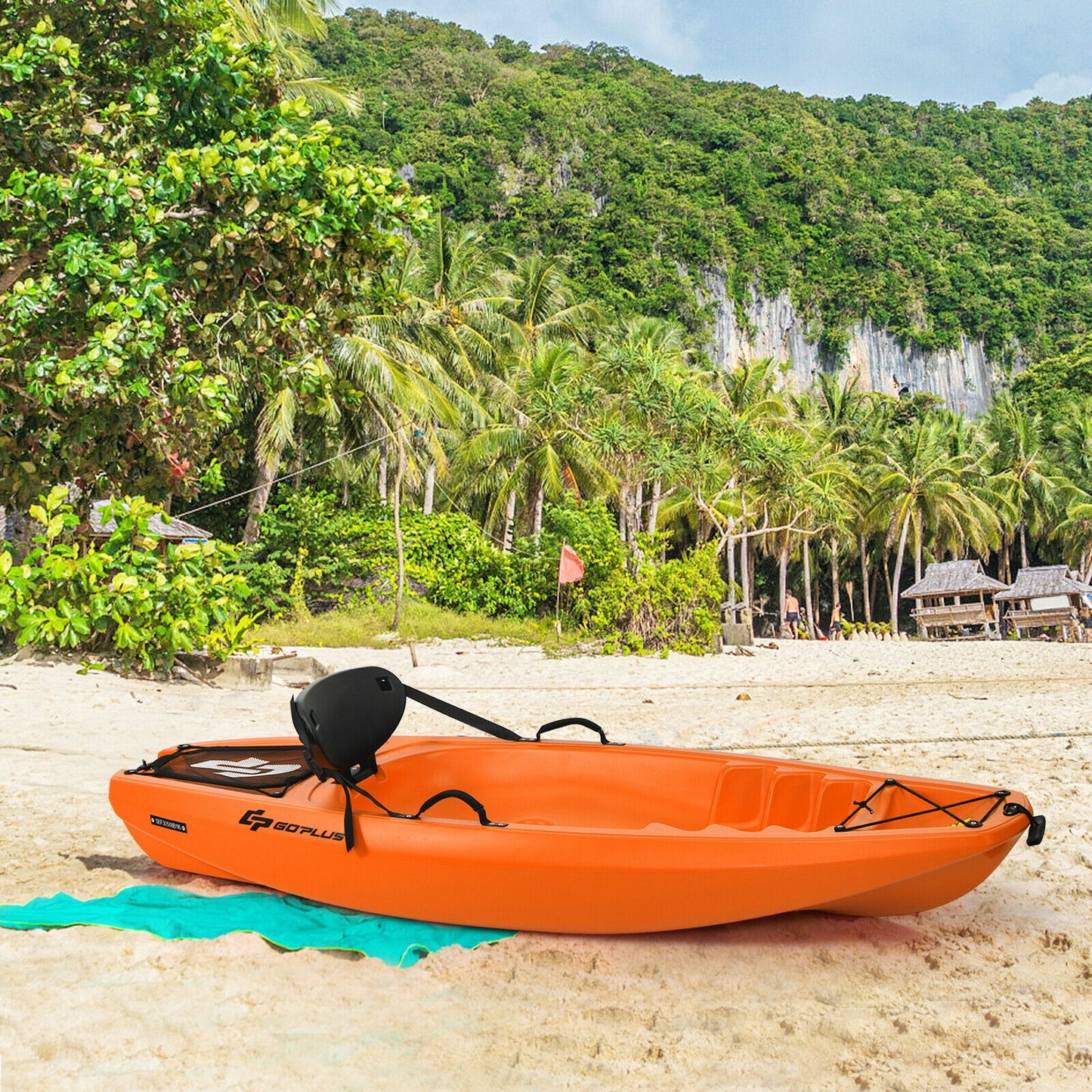6 Feet Youth Kids Kayak with Bonus Paddle and Folding Backrest for Kid Over 5-Orange Kids Crystal