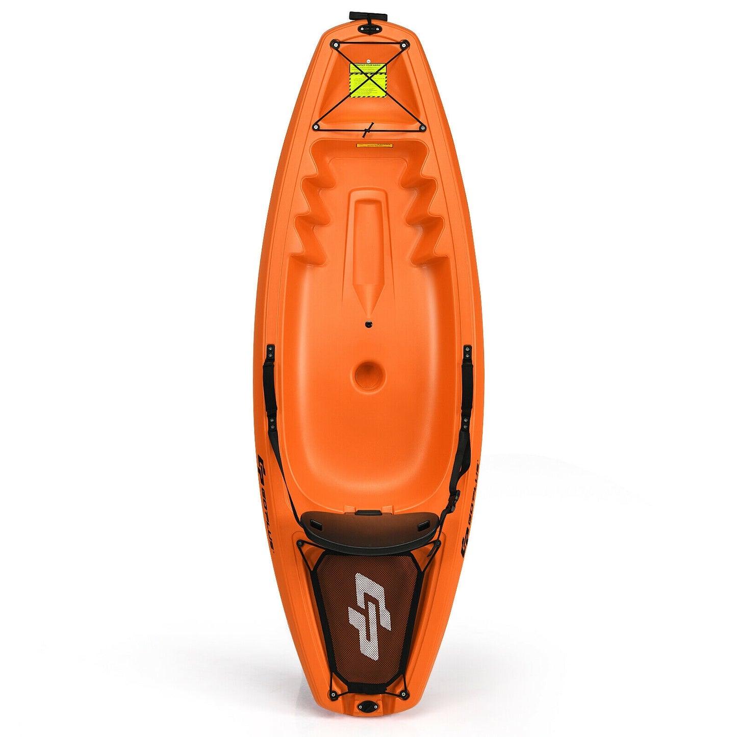 6 Feet Youth Kids Kayak with Bonus Paddle and Folding Backrest for Kid Over 5-Orange Kids Crystal