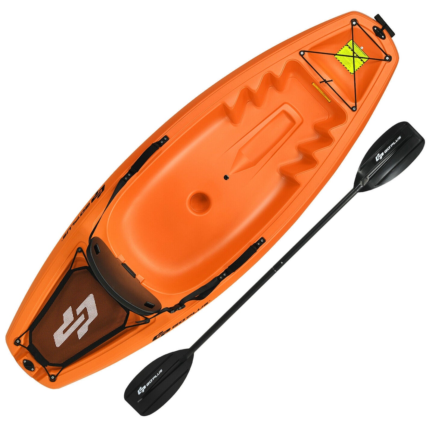 6 Feet Youth Kids Kayak with Bonus Paddle and Folding Backrest for Kid Over 5-Orange Kids Crystal